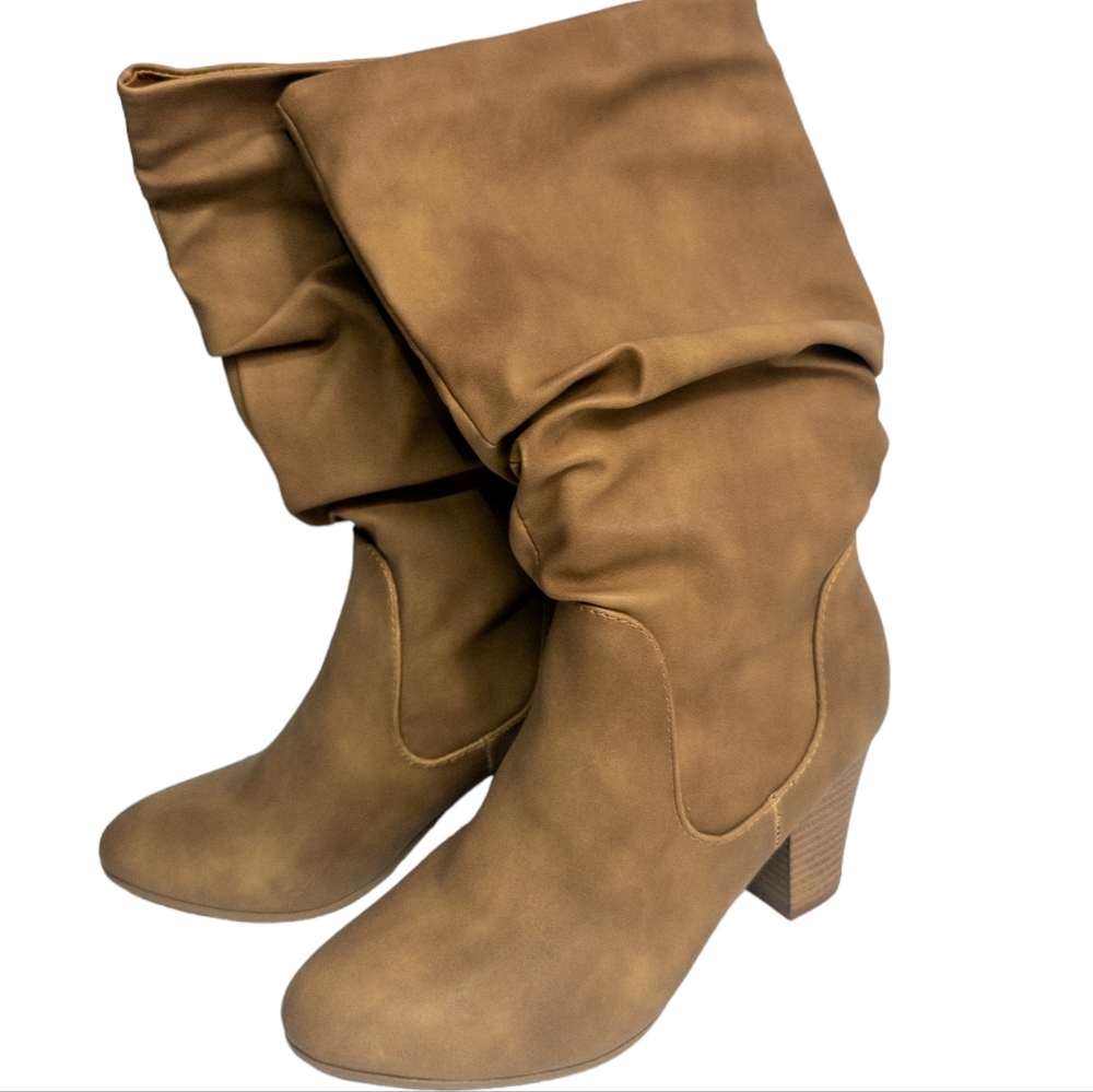 Xoxo Strasburg Western Tall Riding Boots Tan 5.5 - Picture 2 of 3